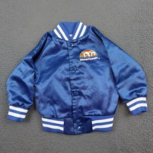 Vintage Denver Nuggets Satin Jacket Boys 2T Blue NBA Basketball Chalk Line